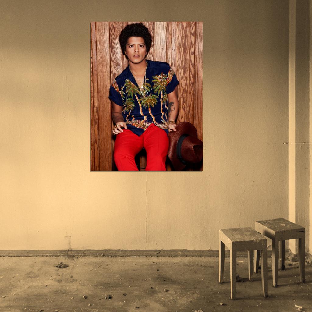 Bruno Mars Pop Singer Music Art Wall Art Print Poster