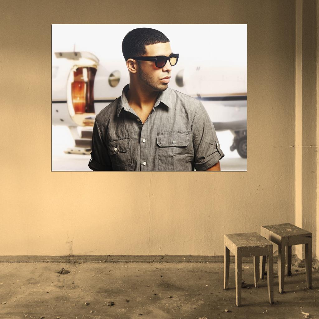 Drake Sunglass Hip Hop Singer Music Art Wall Art Print Poster