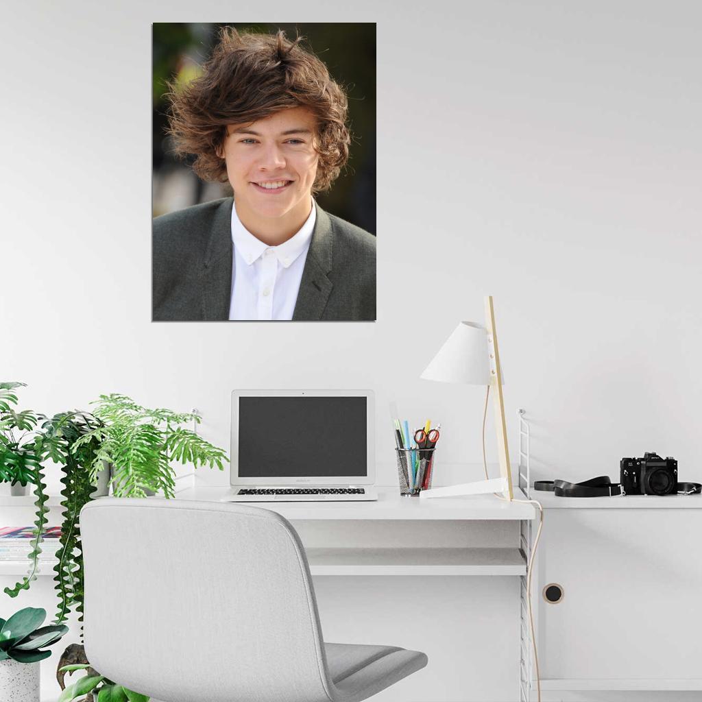 Harry Styles Smile Portrait Pop Singer Music Art Wall Art Print Poster