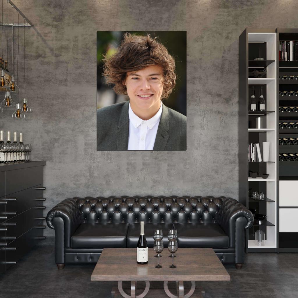 Harry Styles Smile Portrait Pop Singer Music Art Wall Art Print Poster
