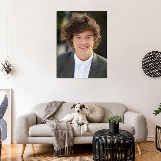 Harry Styles Smile Portrait Pop Singer Music Art Wall Art Print Poster