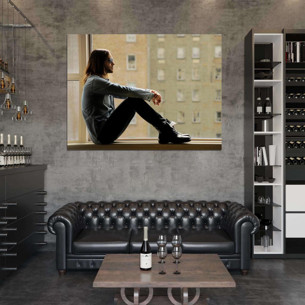 Jared Leto Window Rock Singer Actor Music Art Wall Art Print Poster