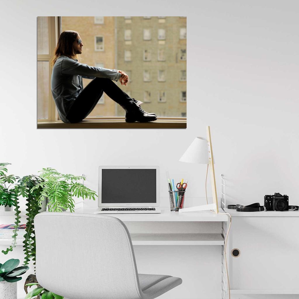 Jared Leto Window Rock Singer Actor Music Art Wall Art Print Poster
