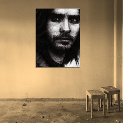 Jared Leto Painting Art Rock Singer Actor Music BW Art Wall Art Print Poster