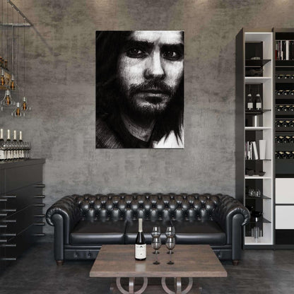 Jared Leto Painting Art Rock Singer Actor Music BW Art Wall Art Print Poster