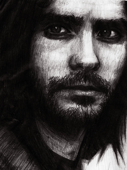 Jared Leto Painting Art Rock Singer Actor Music BW Art Wall Art Print Poster