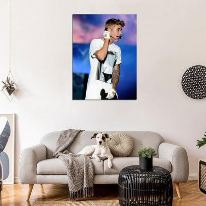 Justin Bieber Pop Singer Music Art Wall Art Print Poster