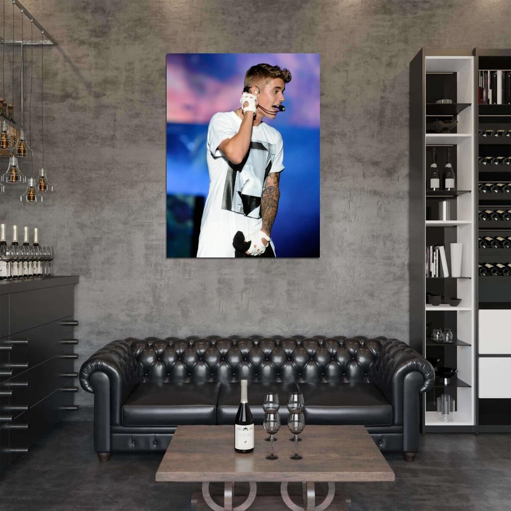 Justin Bieber Pop Singer Music Art Wall Art Print Poster