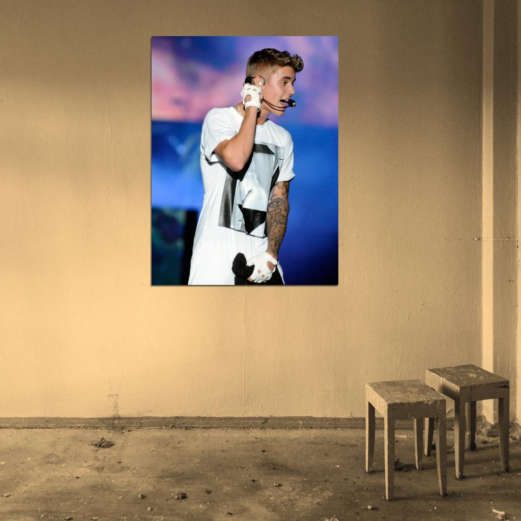 Justin Bieber Pop Singer Music Art Wall Art Print Poster