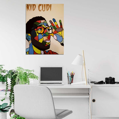 Kid Cudi Painting Art Hip Hop Singer Music Art Wall Art Print Poster