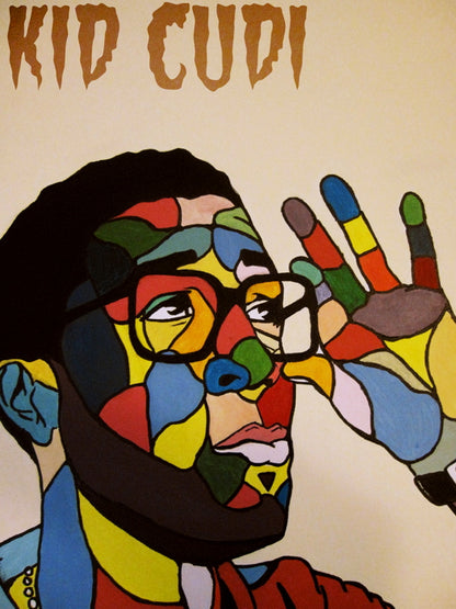Kid Cudi Painting Art Hip Hop Singer Music Art Wall Art Print Poster