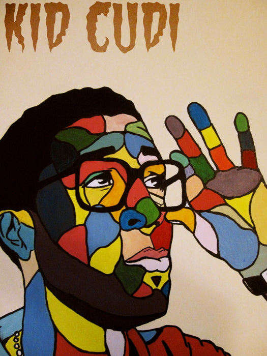 Kid Cudi Painting Art Hip Hop Singer Music Art Wall Art Print Poster