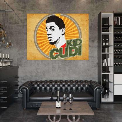 Kid Cudi Painting Vintage Art Hip Hop Singer Music Art Wall Art Print Poster