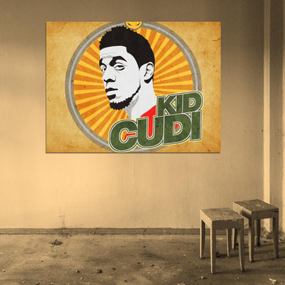 Kid Cudi Painting Vintage Art Hip Hop Singer Music Art Wall Art Print Poster