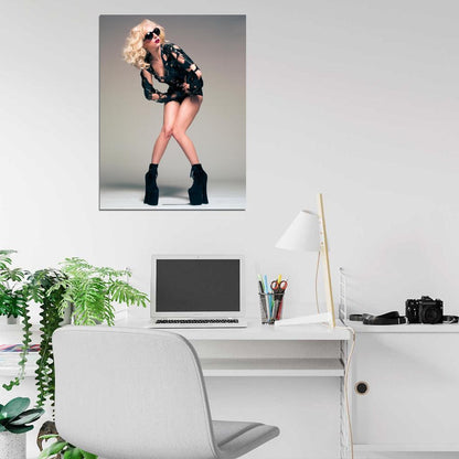 Lady Gaga Sexy Legs Sunglass Pop Singer Music Art Wall Art Print Poster