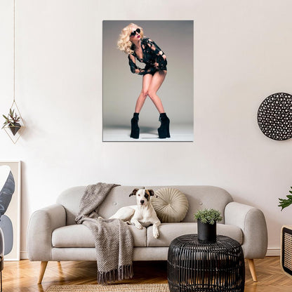 Lady Gaga Sexy Legs Sunglass Pop Singer Music Art Wall Art Print Poster