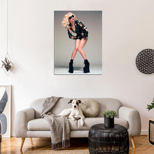 Lady Gaga Sexy Legs Sunglass Pop Singer Music Art Wall Art Print Poster