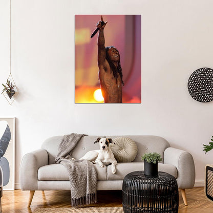 Lil Wayne Tattoo Body Hip Hop Singer Music Art Wall Art Print Poster