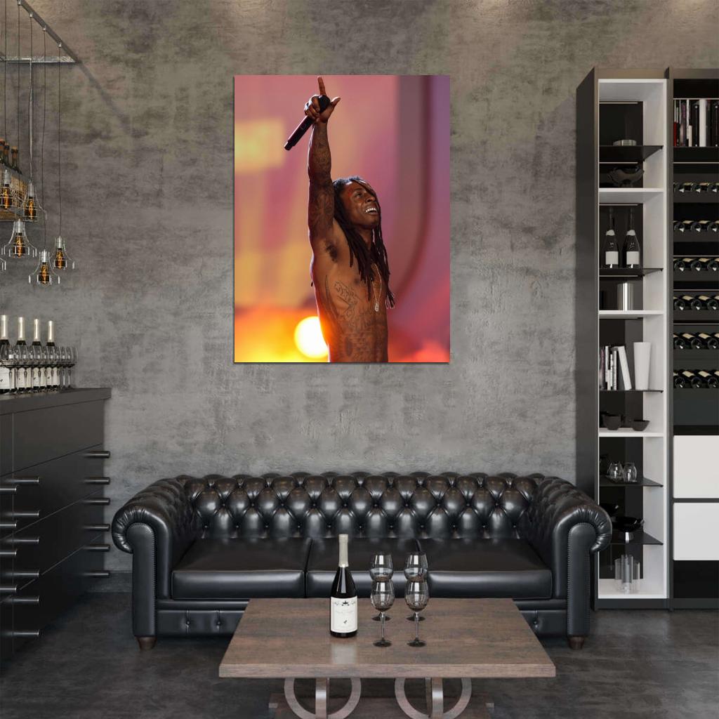 Lil Wayne Tattoo Body Hip Hop Singer Music Art Wall Art Print Poster