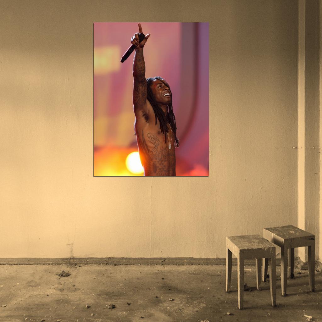 Lil Wayne Tattoo Body Hip Hop Singer Music Art Wall Art Print Poster