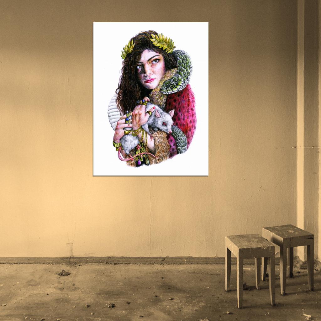 Lorde Painting Art Indie Pop Singer Music Art Wall Art Print Poster