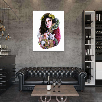 Lorde Painting Art Indie Pop Singer Music Art Wall Art Print Poster
