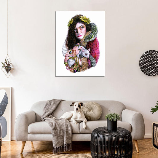 Lorde Painting Art Indie Pop Singer Music Art Wall Art Print Poster