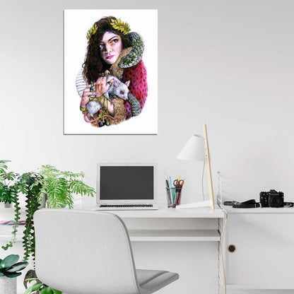 Lorde Painting Art Indie Pop Singer Music Art Wall Art Print Poster