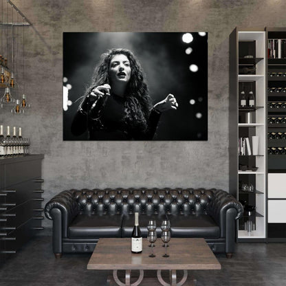 Lorde Pop Singer BW Music Art Wall Art Print Poster