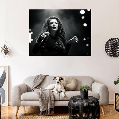 Lorde Pop Singer BW Music Art Wall Art Print Poster