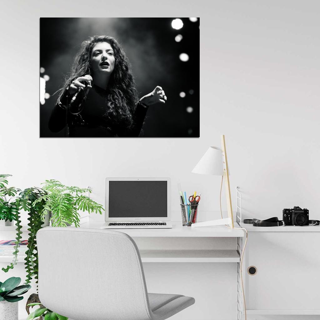 Lorde Pop Singer BW Music Art Wall Art Print Poster
