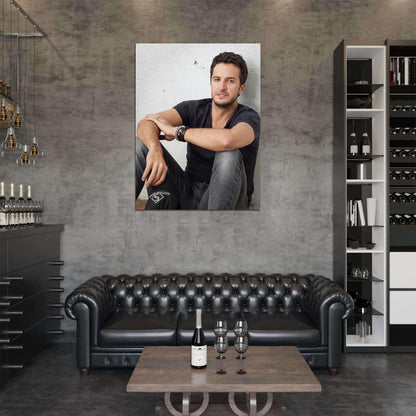 Luke Bryan Country Pop Singer Music Art Wall Art Print Poster