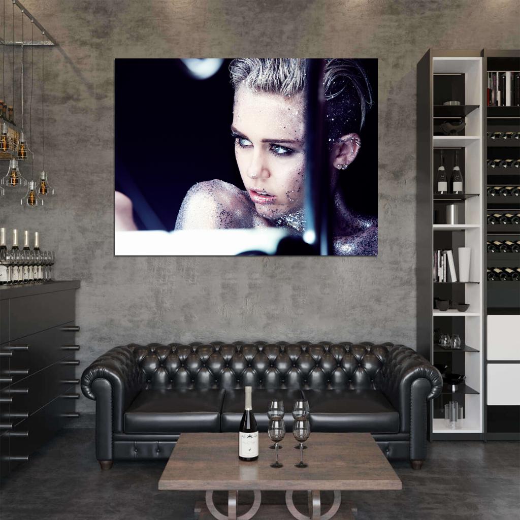 Miley Cyrus Beauty Glamour Portrait Country Pop Singer Music Art Wall Art Print Poster