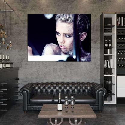 Miley Cyrus Beauty Glamour Portrait Country Pop Singer Music Art Wall Art Print Poster