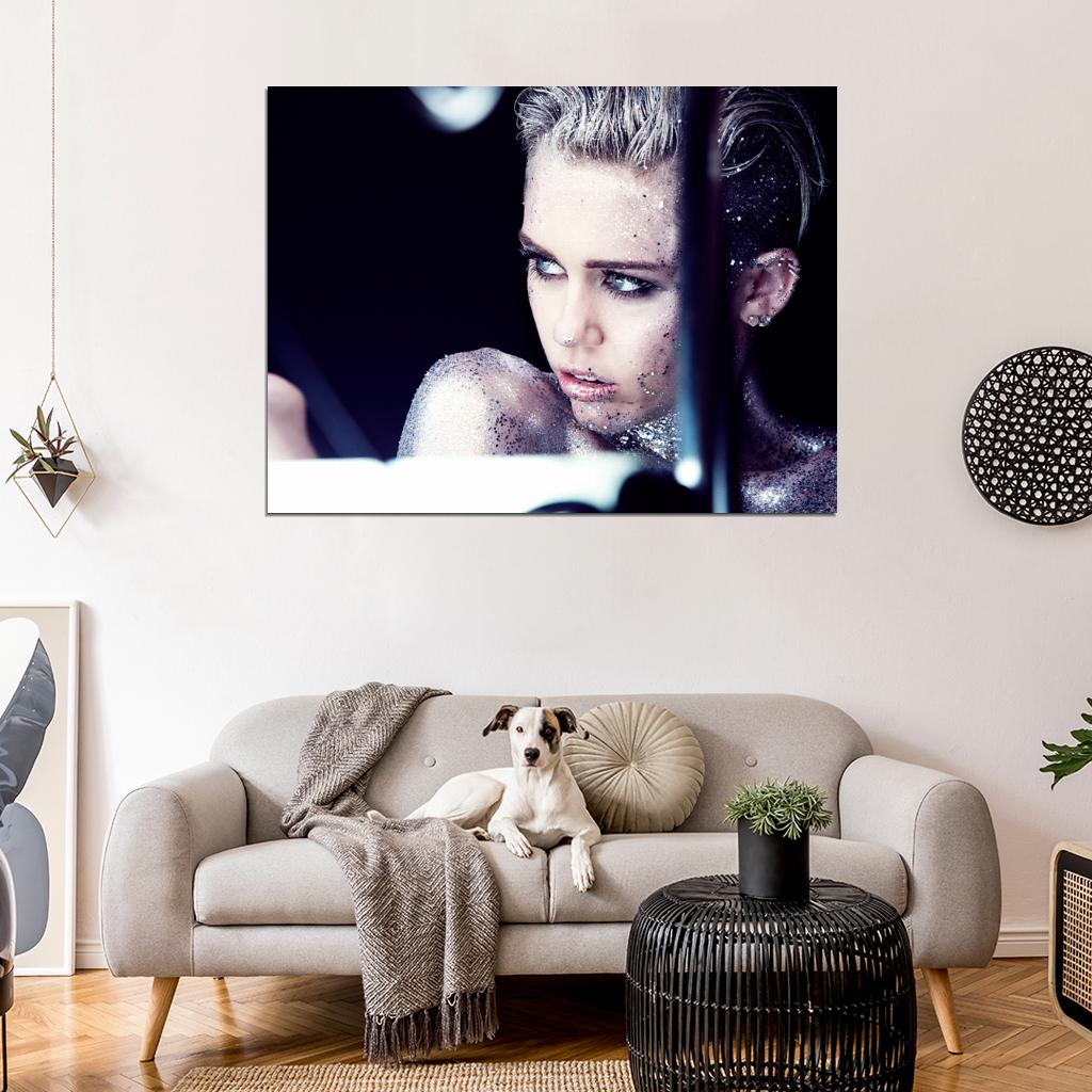 Miley Cyrus Beauty Glamour Portrait Country Pop Singer Music Art Wall Art Print Poster