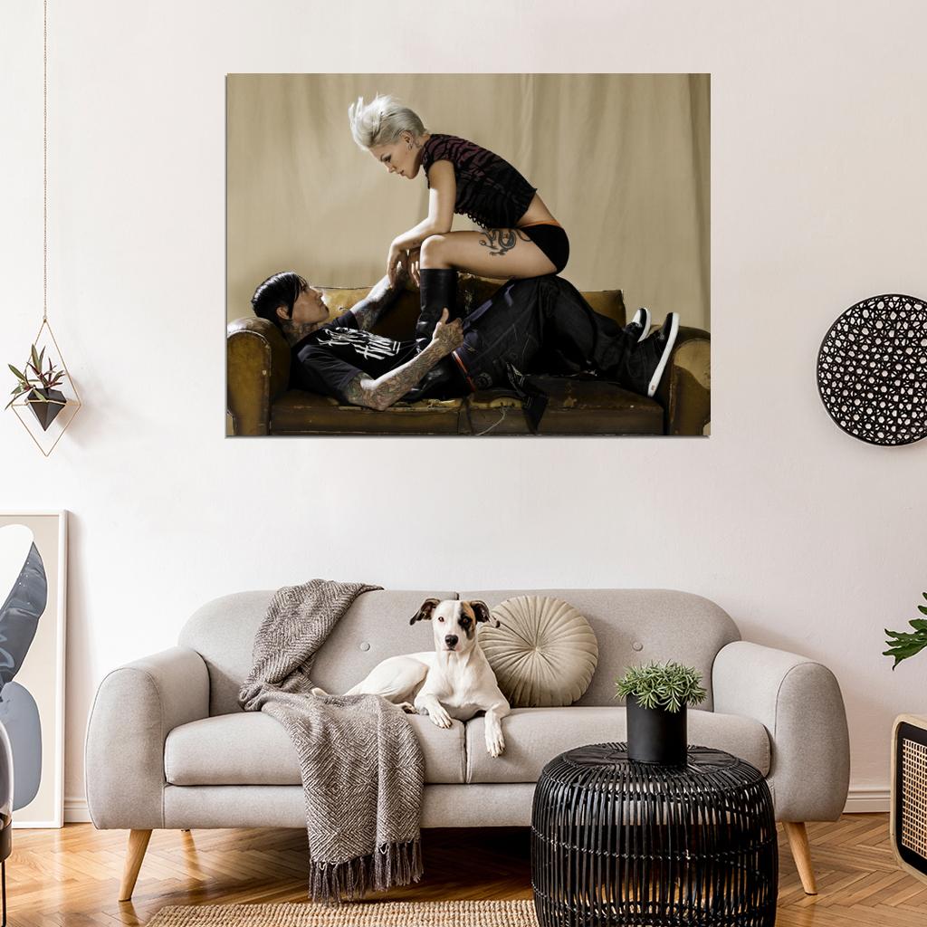 Pink Hot Tattoo Pop Rock Singer Music Art Wall Art Print Poster