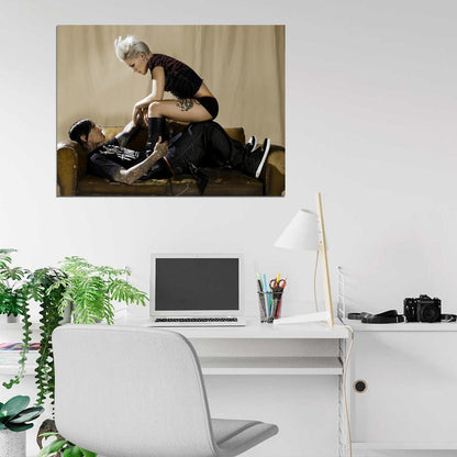 Pink Hot Tattoo Pop Rock Singer Music Art Wall Art Print Poster