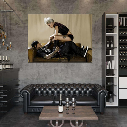 Pink Hot Tattoo Pop Rock Singer Music Art Wall Art Print Poster