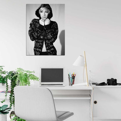 Pink Rock Pop Singer Music BW Art Wall Art Print Poster