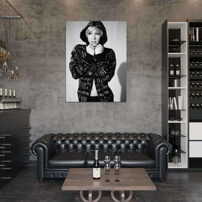 Pink Rock Pop Singer Music BW Art Wall Art Print Poster