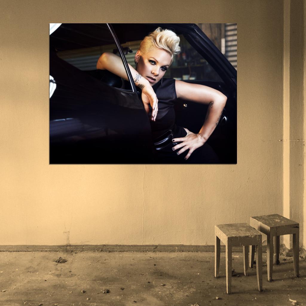 Pink Sexy Make Up Pop Rock Singer Music Art Wall Art Print Poster