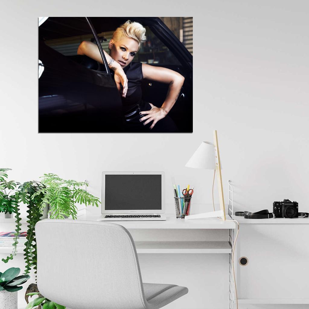 Pink Sexy Make Up Pop Rock Singer Music Art Wall Art Print Poster