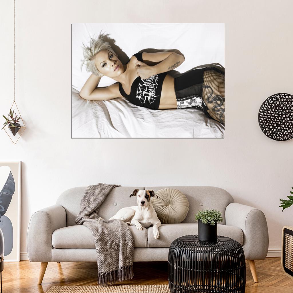 Pink Sexy Hot Tattoo Pop Rock Pop R&B Singer Music Art Wall Art Print Poster