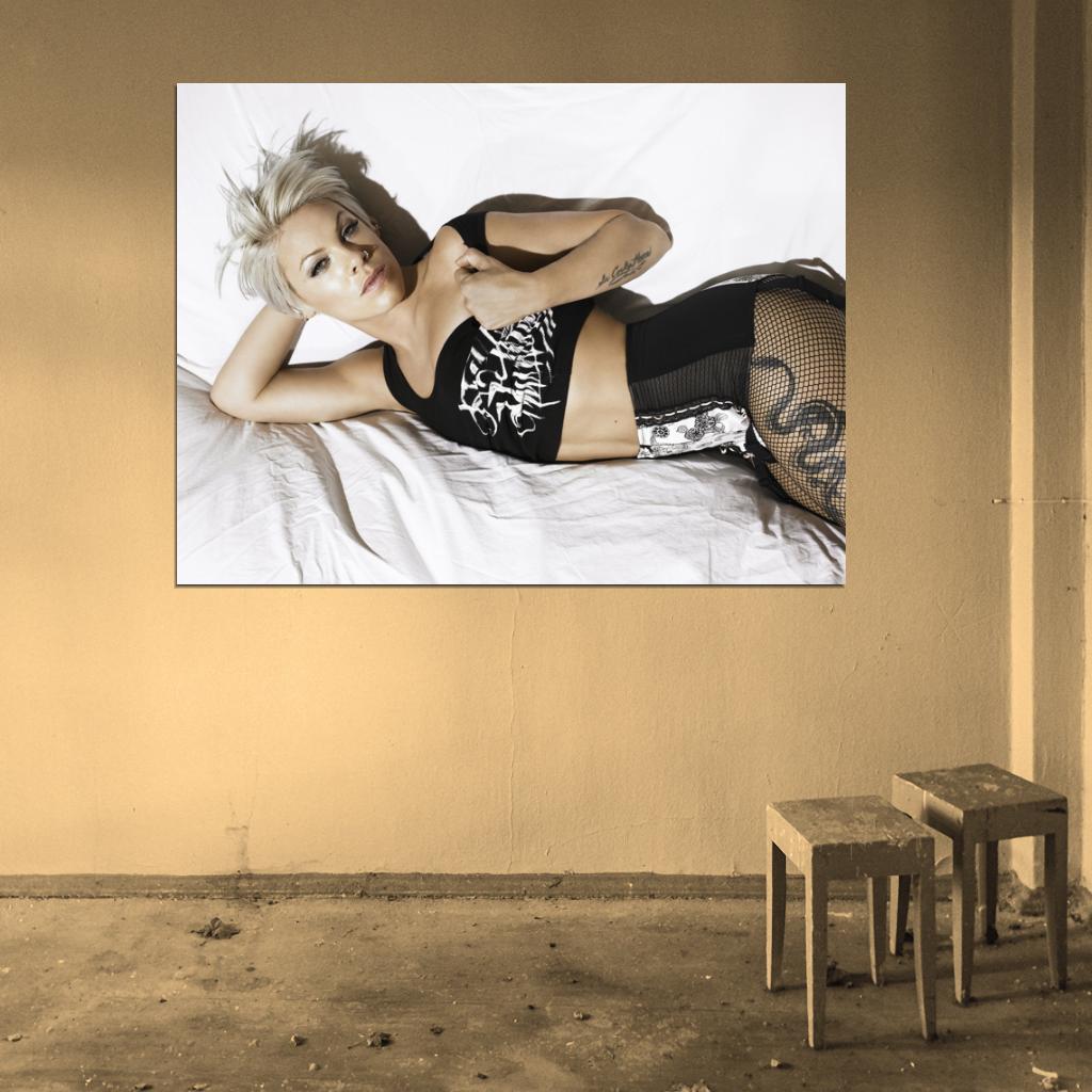 Pink Sexy Hot Tattoo Pop Rock Pop R&B Singer Music Art Wall Art Print Poster