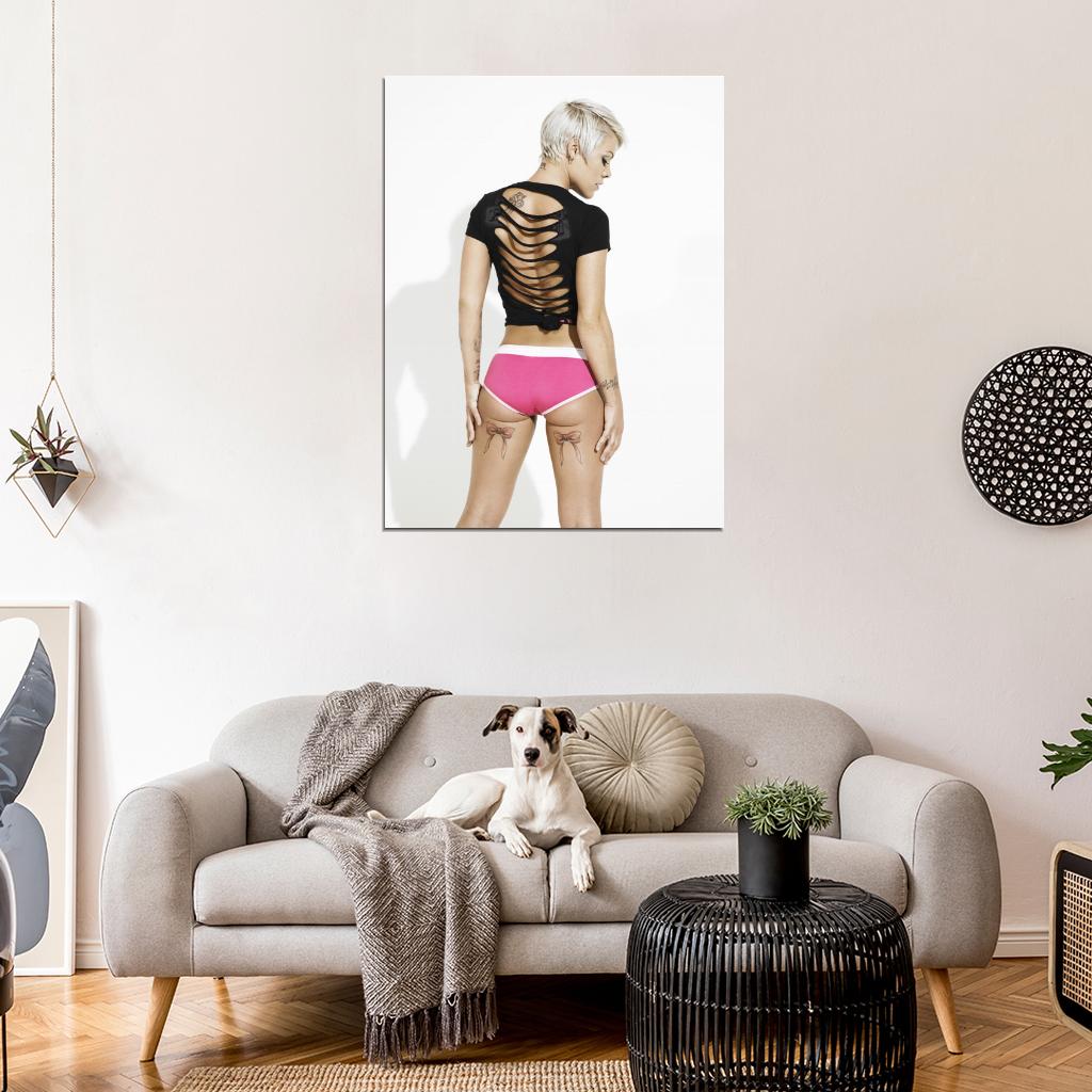 Pink Sexy Hot Butt Tattoo R&B Pop Rock Singer Music Art Wall Art Print Poster