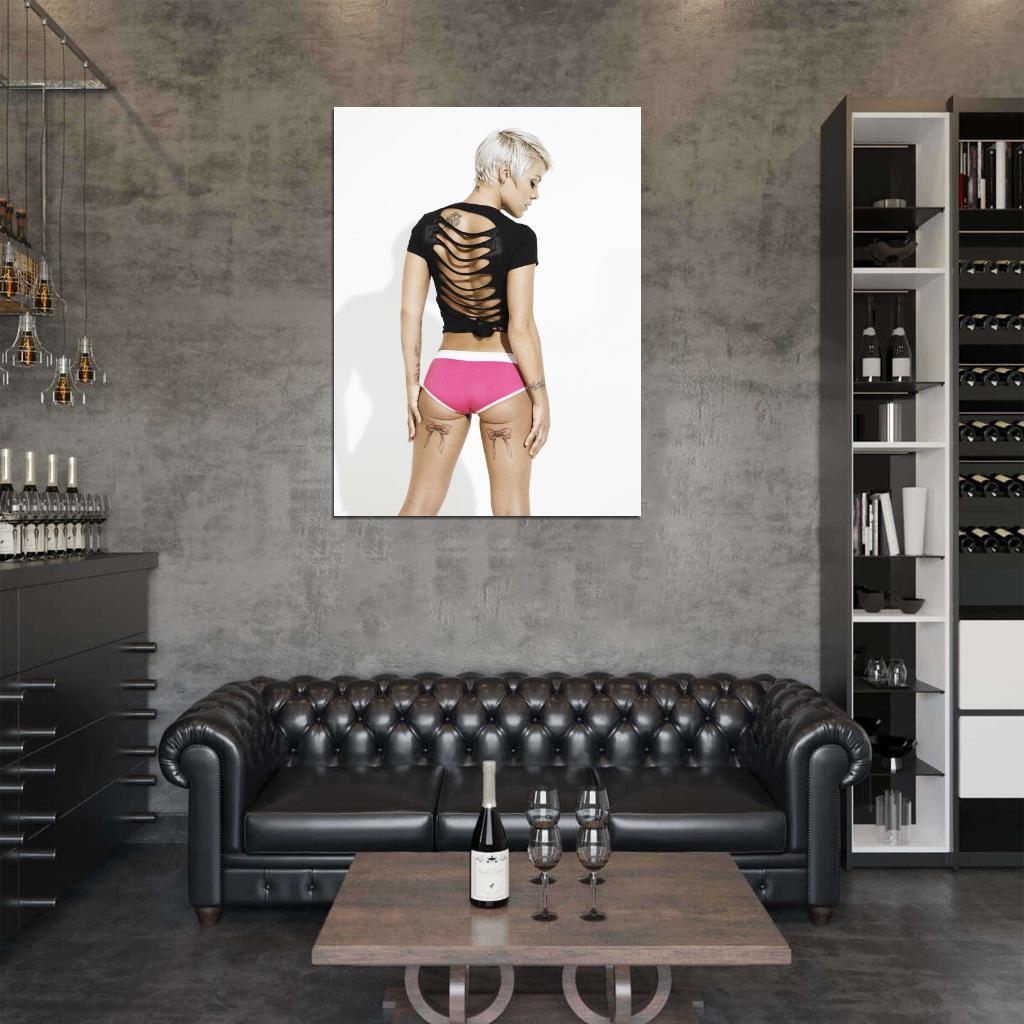 Pink Sexy Hot Butt Tattoo R&B Pop Rock Singer Music Art Wall Art Print Poster