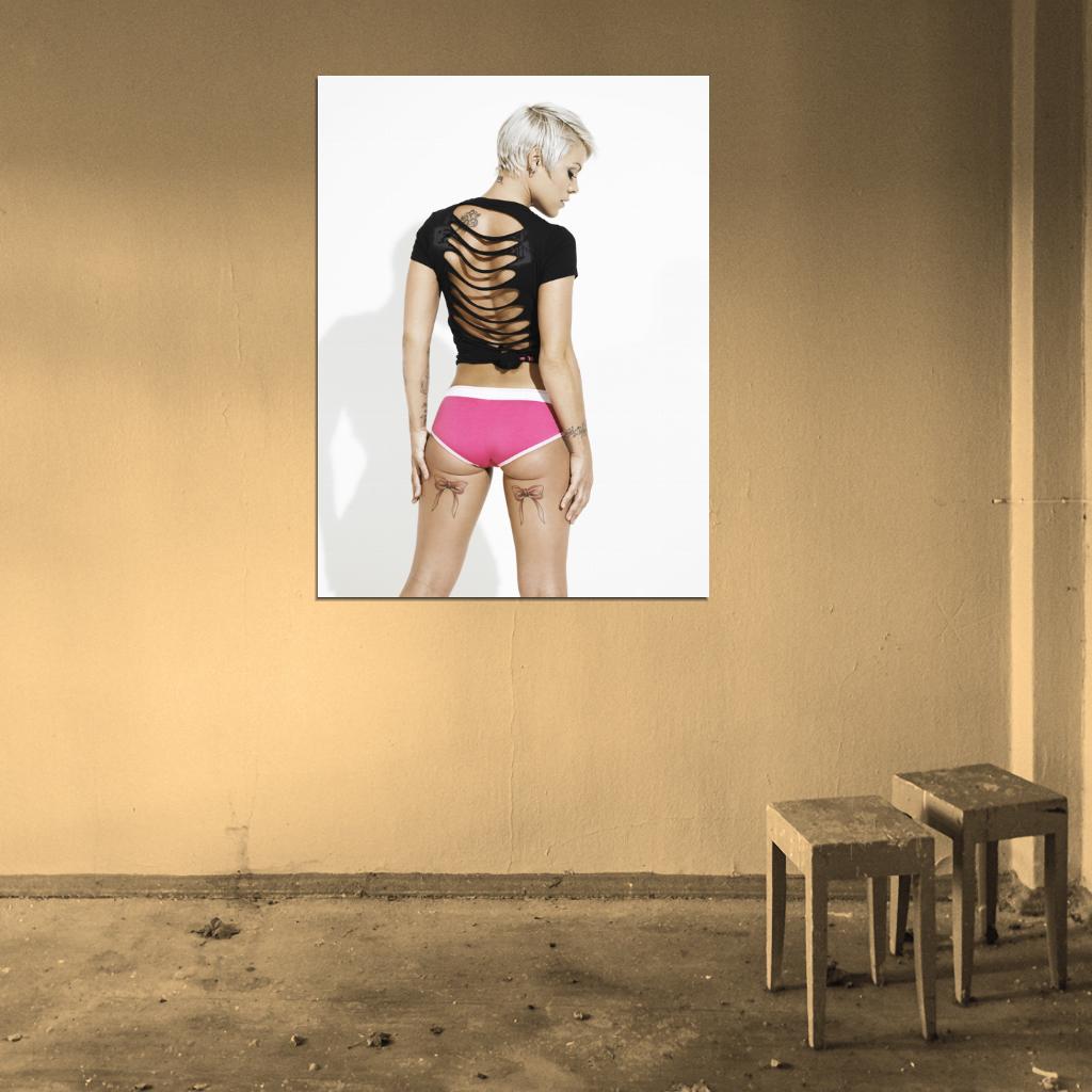 Pink Sexy Hot Butt Tattoo R&B Pop Rock Singer Music Art Wall Art Print Poster