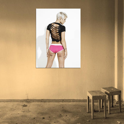 Pink Sexy Hot Butt Tattoo R&B Pop Rock Singer Music Art Wall Art Print Poster