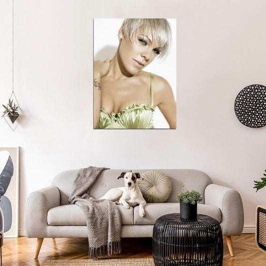 Pink Hot Portrait Beauty Pop Rock Singer Music Art Wall Art Print Poster