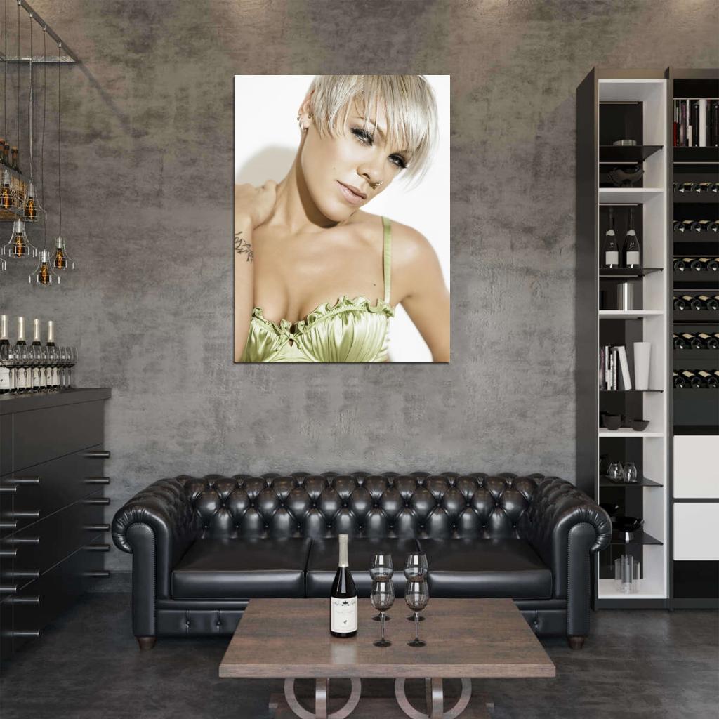Pink Hot Portrait Beauty Pop Rock Singer Music Art Wall Art Print Poster
